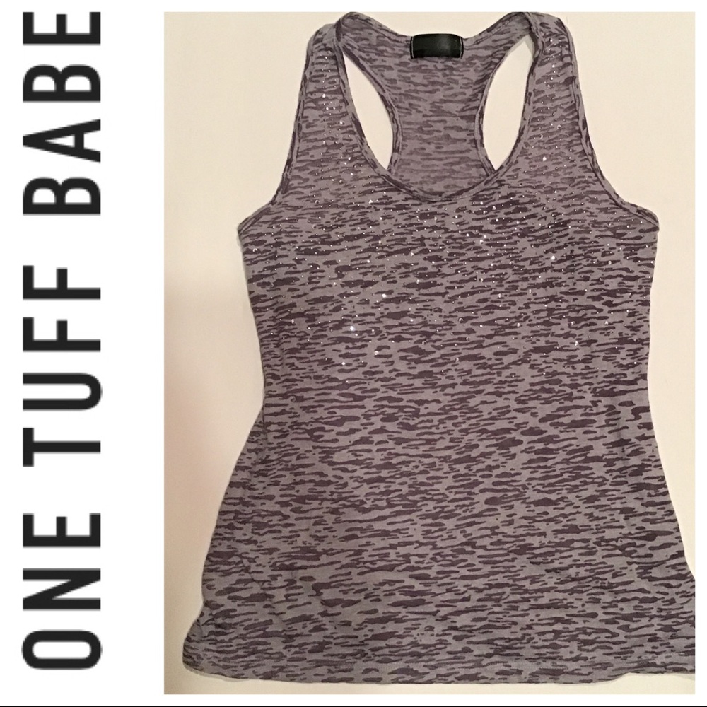 OTB BURNOUT PURPLE BLING TANK TOP SMALL